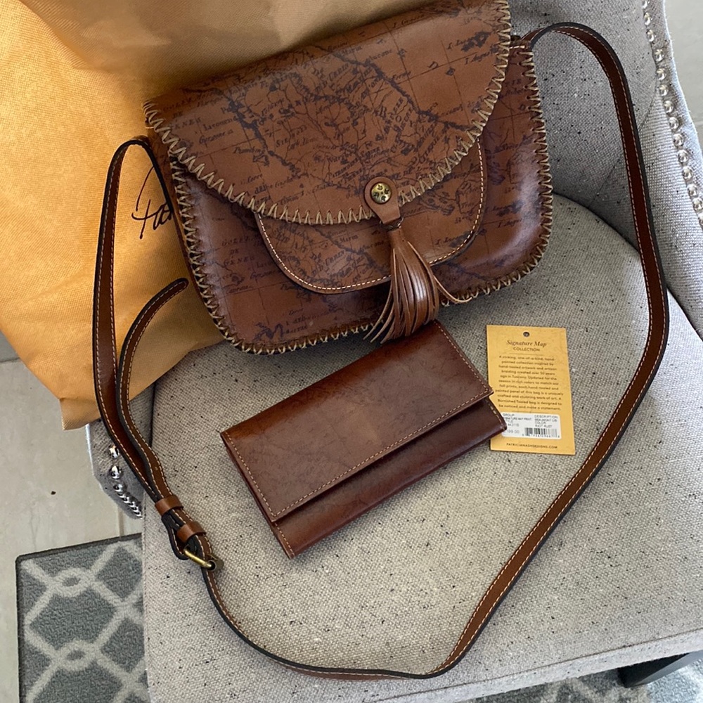 Patricia Nash Signature Map Wallet and Crossbody Bag